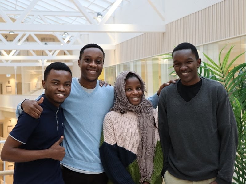 De tanzaniska studenterna Moses, Kelvin, Fortunata & Issack gjorde ett utbyte under hösten 2023. 