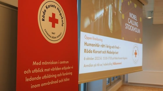 Nobel-Calling-föreläsning vid Röda Korsets Högskola. Foto:RKH