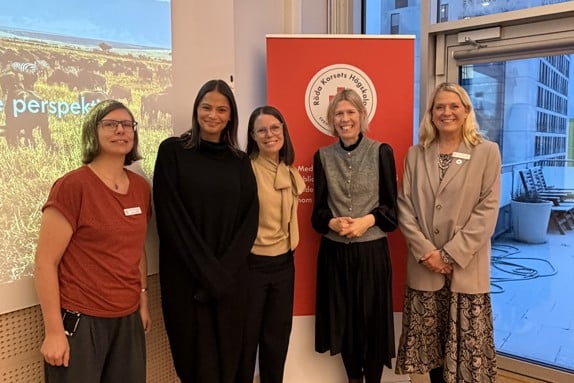 Statssekreterare Maria Nilsson på besök hos Röda Korsets Högskola. Foto: RKH