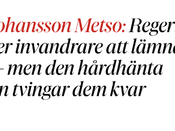 Krönika i DN av Frida Johansson Metso