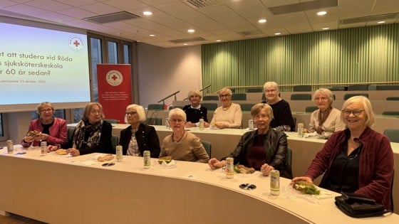 Avgångsklassen som 1965 tog sin sjuksköterskeexamen från Röda Korsets sjuksköterskeskola. Foto: RKH