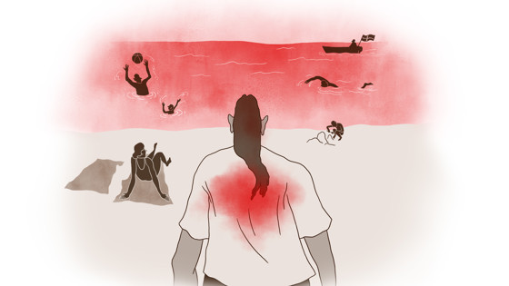 Illustration över havet