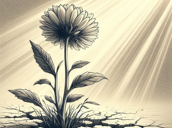 En tecknad bild av en blomma