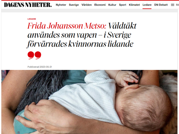 Krönika i DN av Frida Johansson Metso