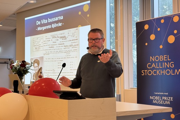 Johan Ekblad, verksamhetsutvecklare och kvalitetssamordnare på Studieförbundet Vuxenskolan i Malmö från Vitabussgruppen vid Svenska Röda Korset Malmökretsen. Foto: RKH