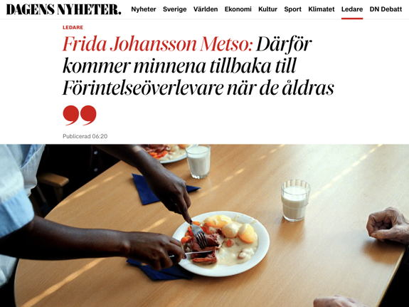 Krönika av Frida Johansson Metso i DN
