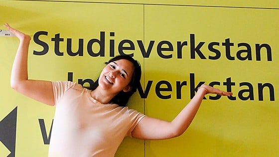 Student vid Studieverkstan. Foto: Södertörns högskola