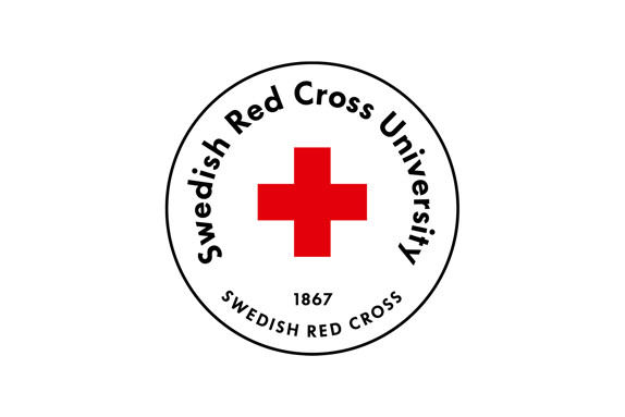 Bild på Röda Korsets Högskolas nya logga på engelska.