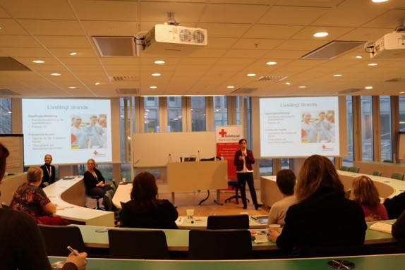 Bild av presentation med Birgitta Bisholt.