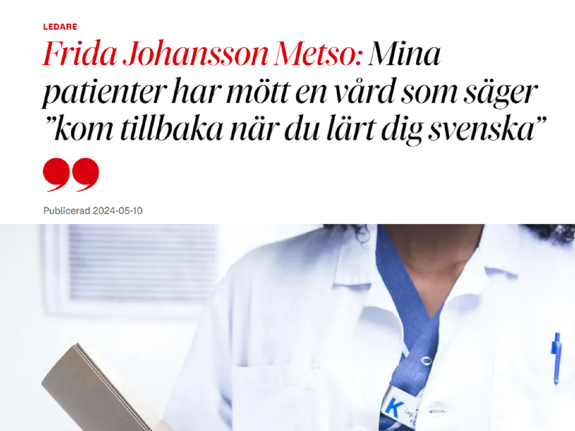 Krönika av Frida Johansson Metso i DN
