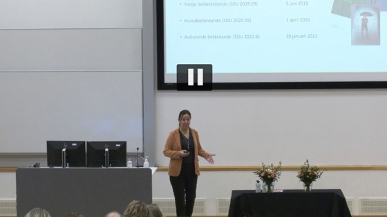 Föreläsning av Anna Nergårdh vid Astrid Janzon symposium 2022. Foto: Privat