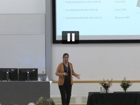 Föreläsning av Anna Nergårdh vid Astrid Janzon symposium 2022. Foto: Privat