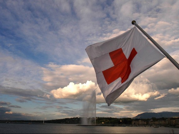 Flagga med rött kort på