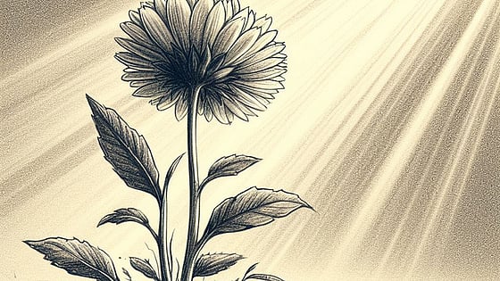 en tecknad bild av en blomma