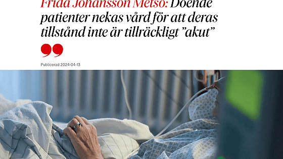 Krönika i DN av Frida Johansson Metso