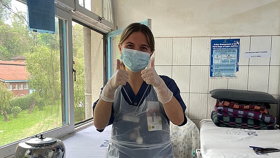 Tilda Holmström på VFU i Tanzania. Foto: Privat