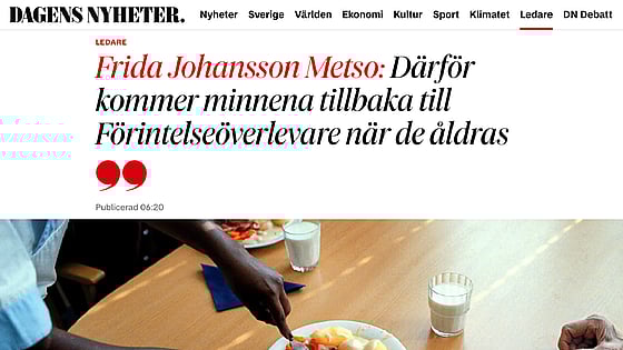 Krönika i DN av Frida Johansson Metso