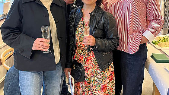 Doktoranden Lana Zelic (till höger) vid KI och Röda Korsets Högskola tillsammans med kollegor från Röda Korsets Högskola. Foto: RKH