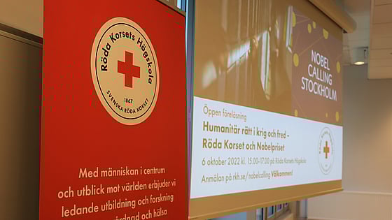 Nobel-Calling-föreläsning vid Röda Korsets Högskola. Foto:RKH