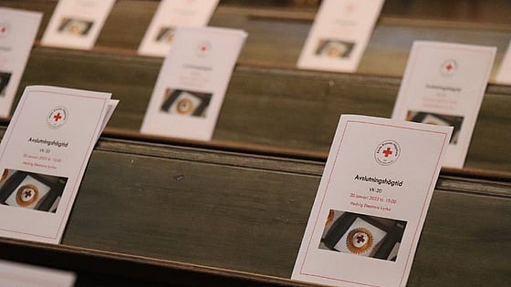 Bild på programmet från avslutningshögtiden vid Röda Korsets Högskola. Foto: Jenny Frejing