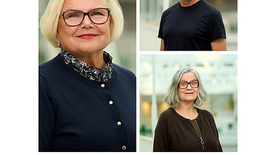 Mia Kraft, Jason Murphy och Anna Thulin vid Röda Korsets Högskola