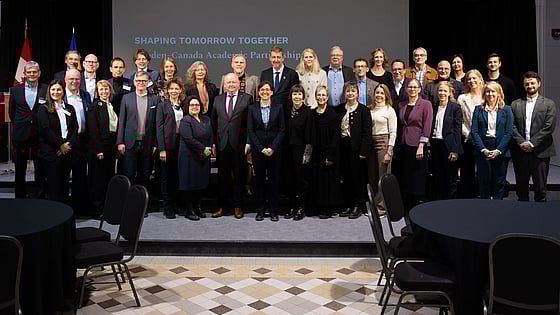 Bild från Ottawa University, rektorer och representanter från Sveriges universitets- och högskoleförbund med representanter från Kanada. Foto: RKH