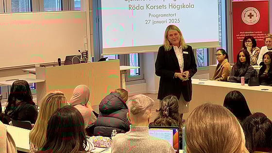 Rektor Susanne Georgsson vid programstarten.
