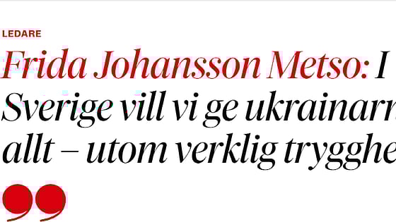 Krönika i DN av Frida Johansson Metso