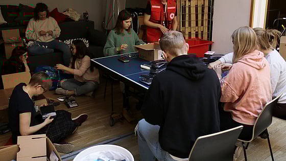 Bild av första hjälpen-utrustning som tagits emot i Ukraina.