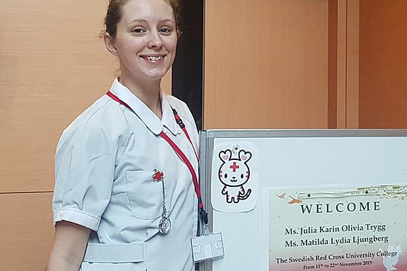 Julia Trygg på utbyte i Tokyo. Foto: Privat