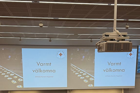 Studierektor Cecilia Moberg vid uppropet.