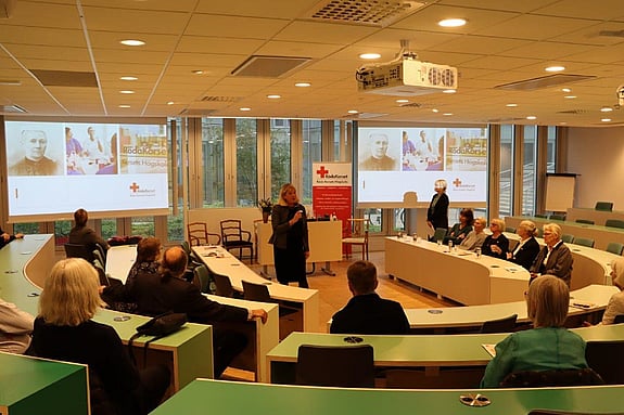 Bild av Susanne Georgsson, rektor på Röda Korsets Högskola på Nobel Calling Stockholm.