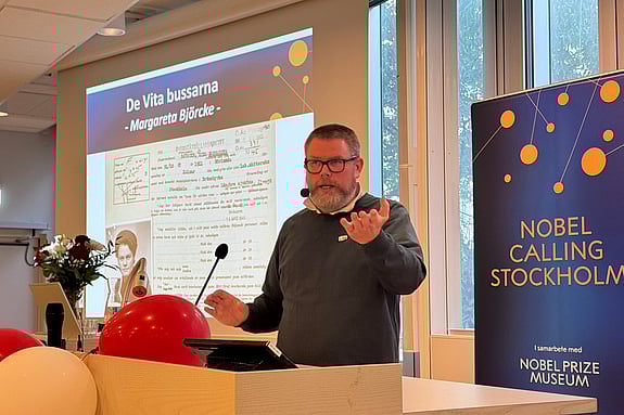 Johan Ekblad, verksamhetsutvecklare och kvalitetssamordnare på Studieförbundet Vuxenskolan i Malmö från Vitabussgruppen vid Svenska Röda Korset Malmökretsen. Foto: RKH
