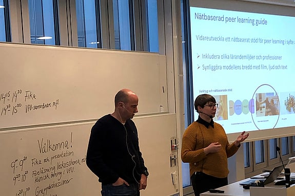 Helena Brodin och René Ballnus från Enheten för Undervisning och Lärande (UoL) på Karolinska Institutet. Foto: RKH
