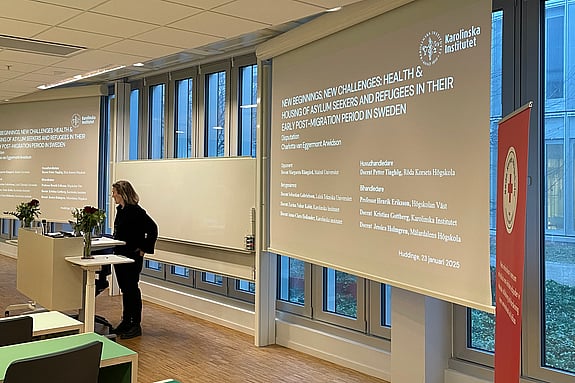 Charlotta van Eggermont Arwidson presenterar sin avhandling. Foto: RKH