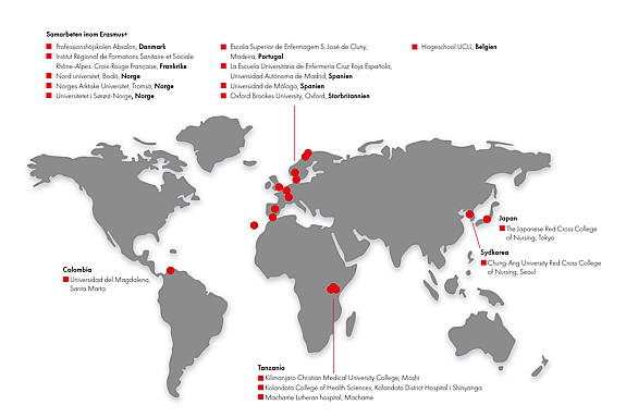 Internationella samarbeten vid Röda Korsets Högskola.