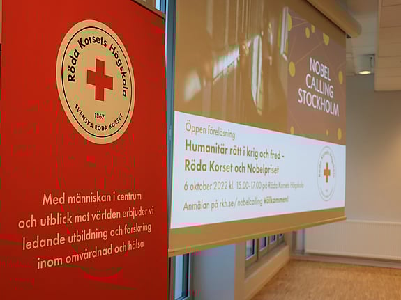 Nobel-Calling-föreläsning vid Röda Korsets Högskola. Foto:RKH