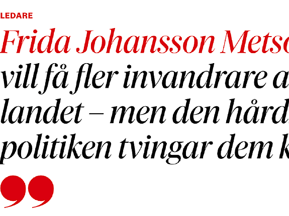 Krönika i DN av Frida Johansson Metso