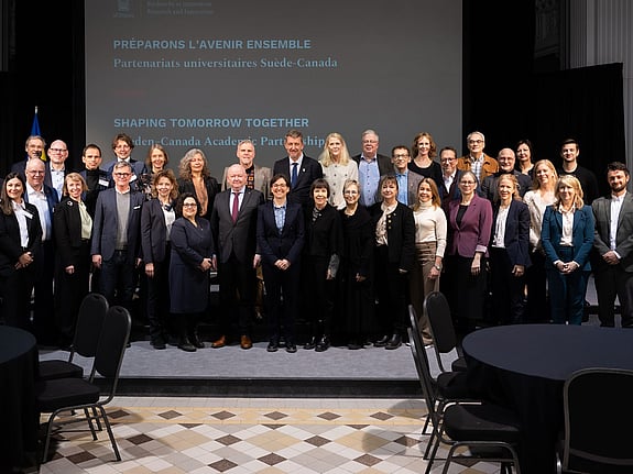 Bild från Ottawa University, rektorer och representanter från Sveriges universitets- och högskoleförbund med representanter från Kanada. Foto: RKH