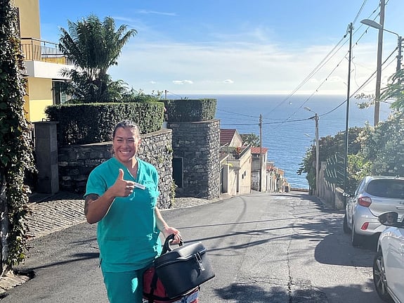 Natalie Mellin intervjuas. Foto: Privat