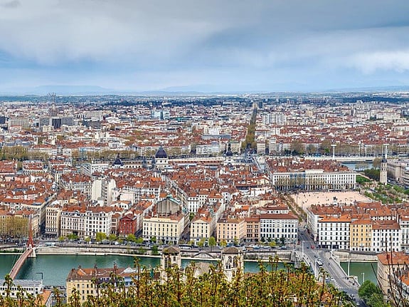 Bild på utsikten över Lyon, Frankrike. Foto:Mostphotos