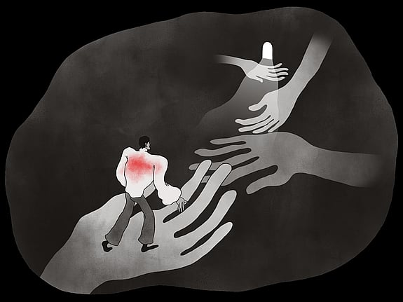 Intensivbehandling. Illustration av Wilma Harju.