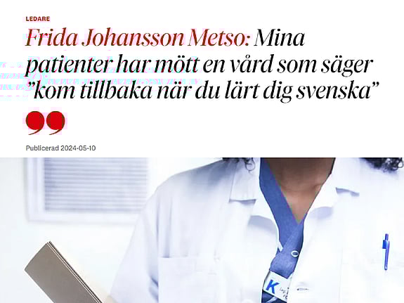 Krönika av Frida Johansson Metso i DN