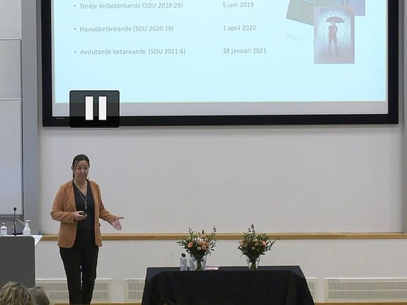 Föreläsning av Anna Nergårdh vid Astrid Janzon symposium 2022. Foto: Privat