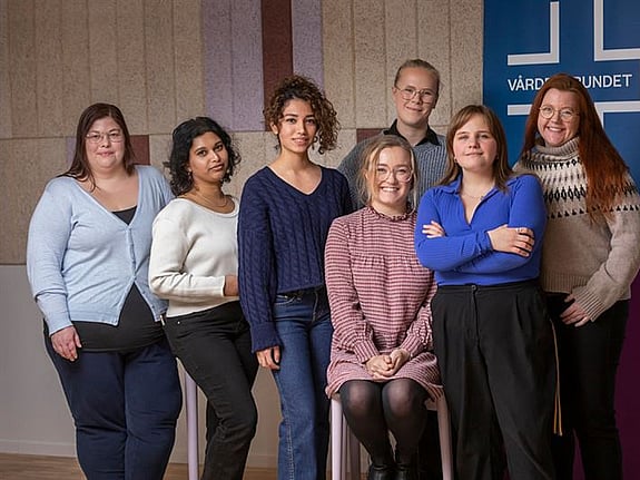 Röda Korsets Högskolas student Marlene Juhl har valts om som ordförande för Vårdförbundet Student och studenterna Shahira Hafed och Åsa Elfvelin har valts in i styrelsen. Foto: Ulf Huett
