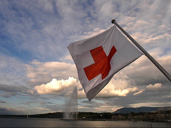 Flagga med rött kort på