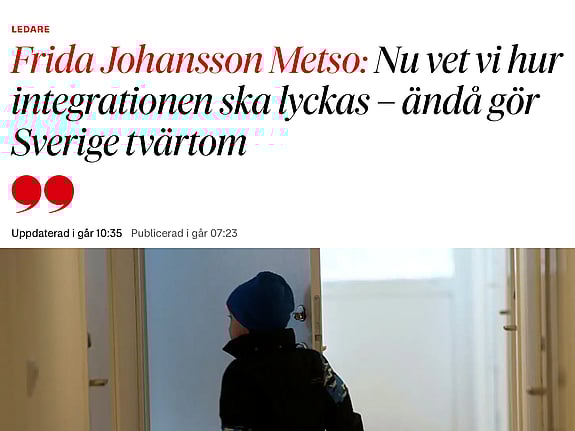 Krönika av Frida Johansson Metso i DN