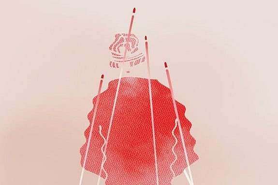 Illustrerad bild av avrättning.