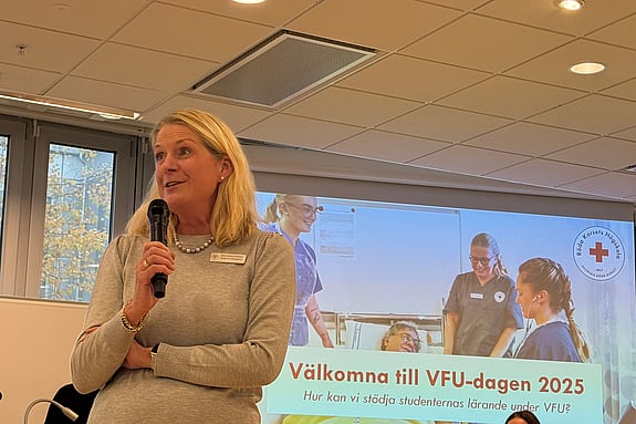 Rektor Susanne Georgsson vid VFU-dagen. Foto: RKH