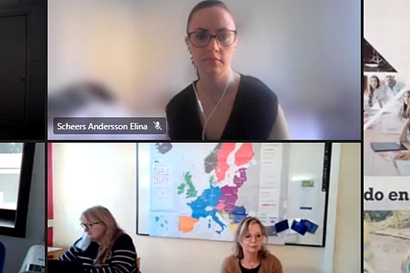 Digital konferens med Röda Korsets Högskola i Spanien.